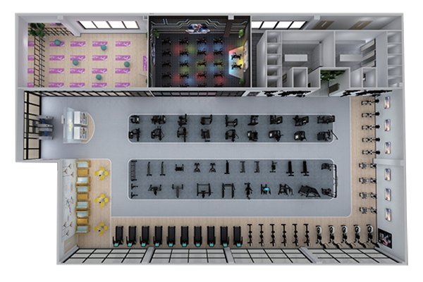 500平方健身房配置方案-广西快盈VIII体育健身器材有限公司